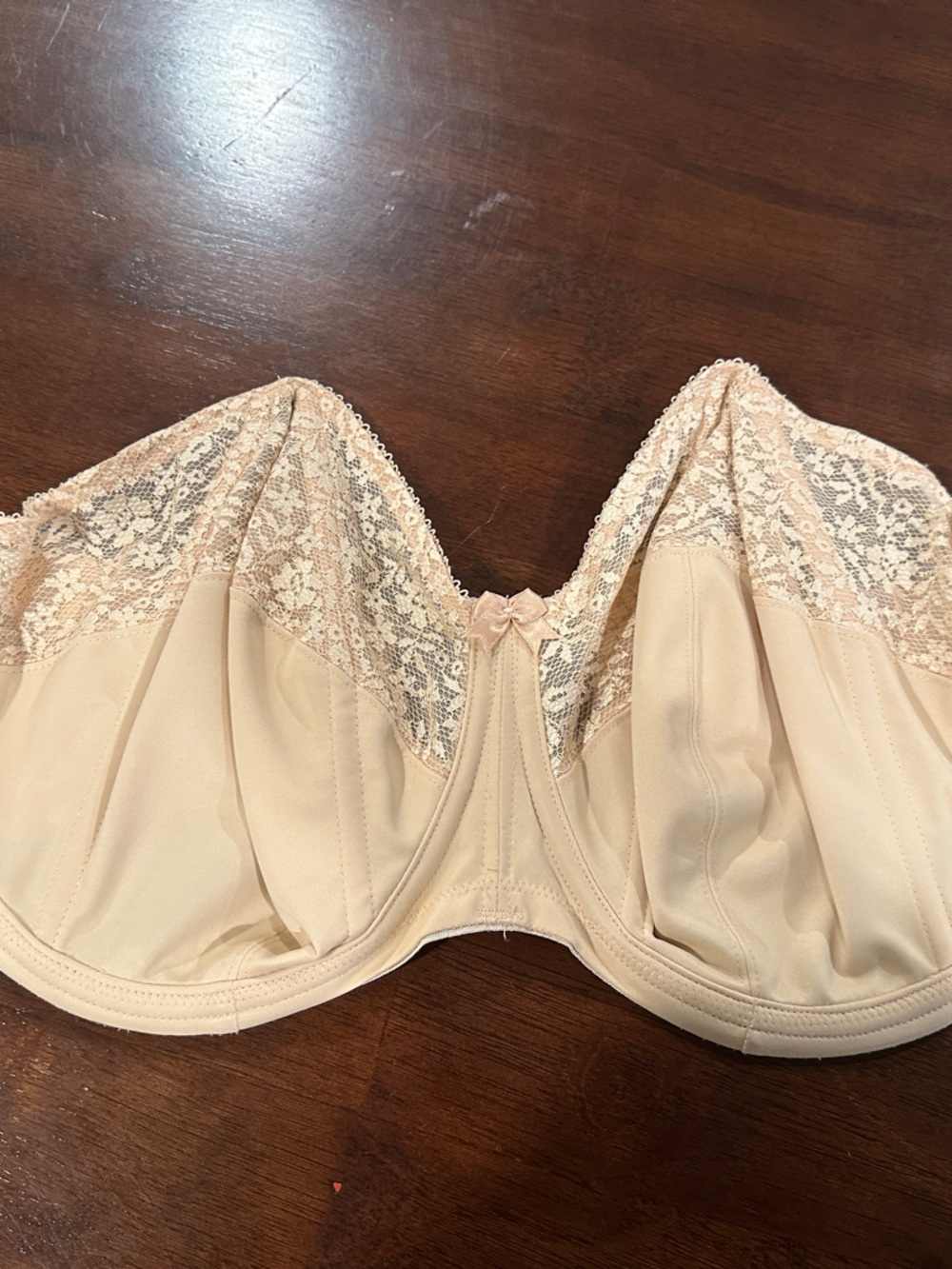 Goddess Lace Top Full Coverage Bra in Light Nude 34J